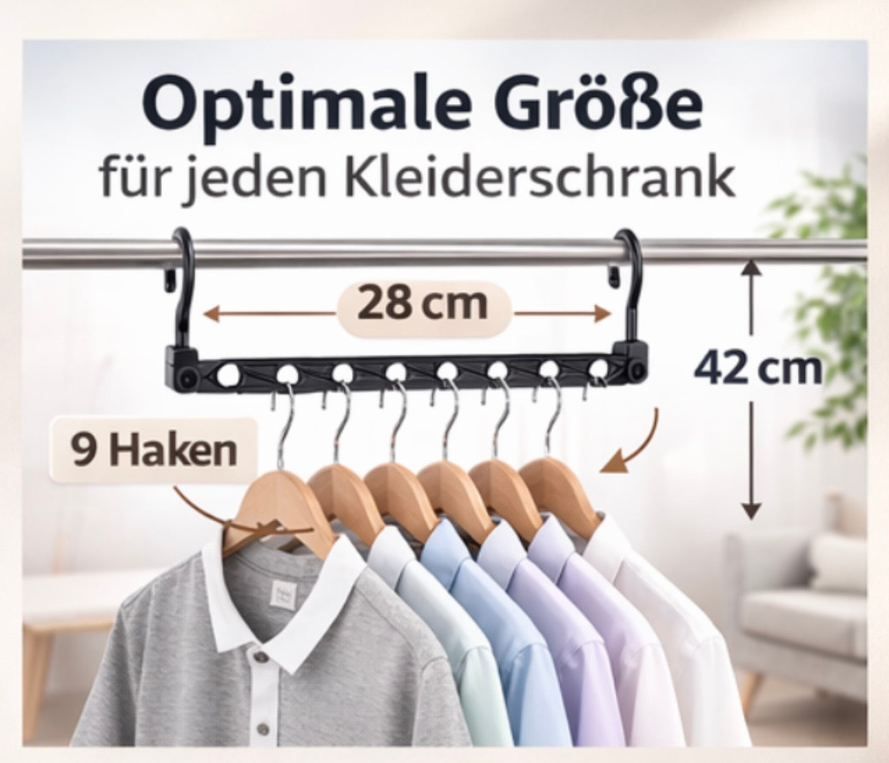 Jumoha Magic Hangers – 8 Platzsparende Kleiderbügel mit 360° Haken